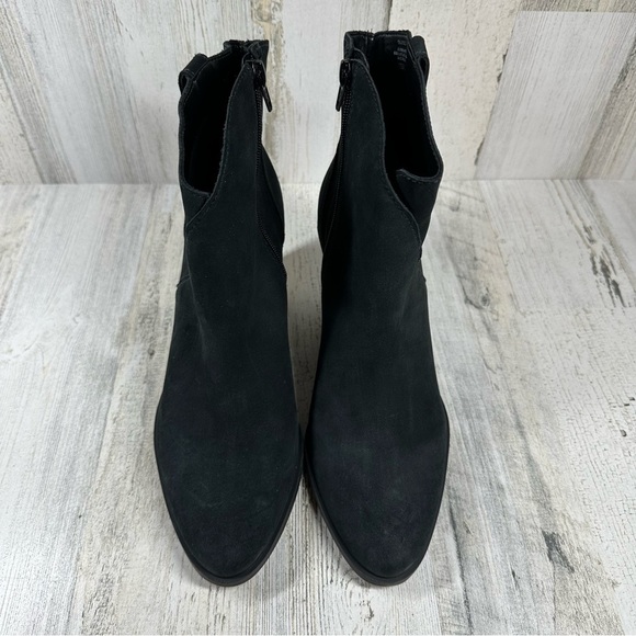 NEW Lucky Brand Loxona Black Leather Block Heel Ankle Boots #1033 - Picture 12 of 13